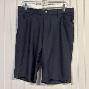 Adidas Men's Blue Golf Athleisure Shorts Size 32 Flat Front Hybrid 10"